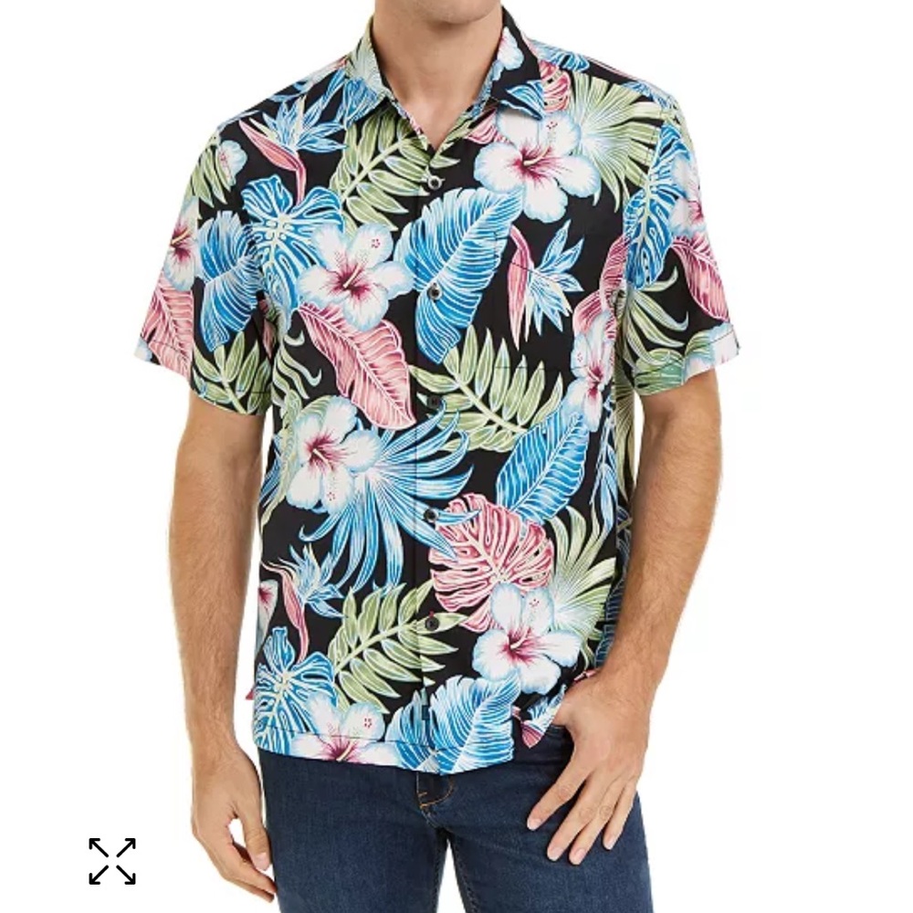 Tommy Bahama- KonKan Jungle Camp Hawaiian Shirt - Size Medium